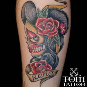 Tatuaggio traditional Signora della morte