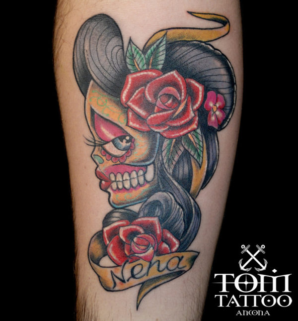 Tatuaggio traditional Signora della morte